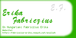 erika fabriczius business card